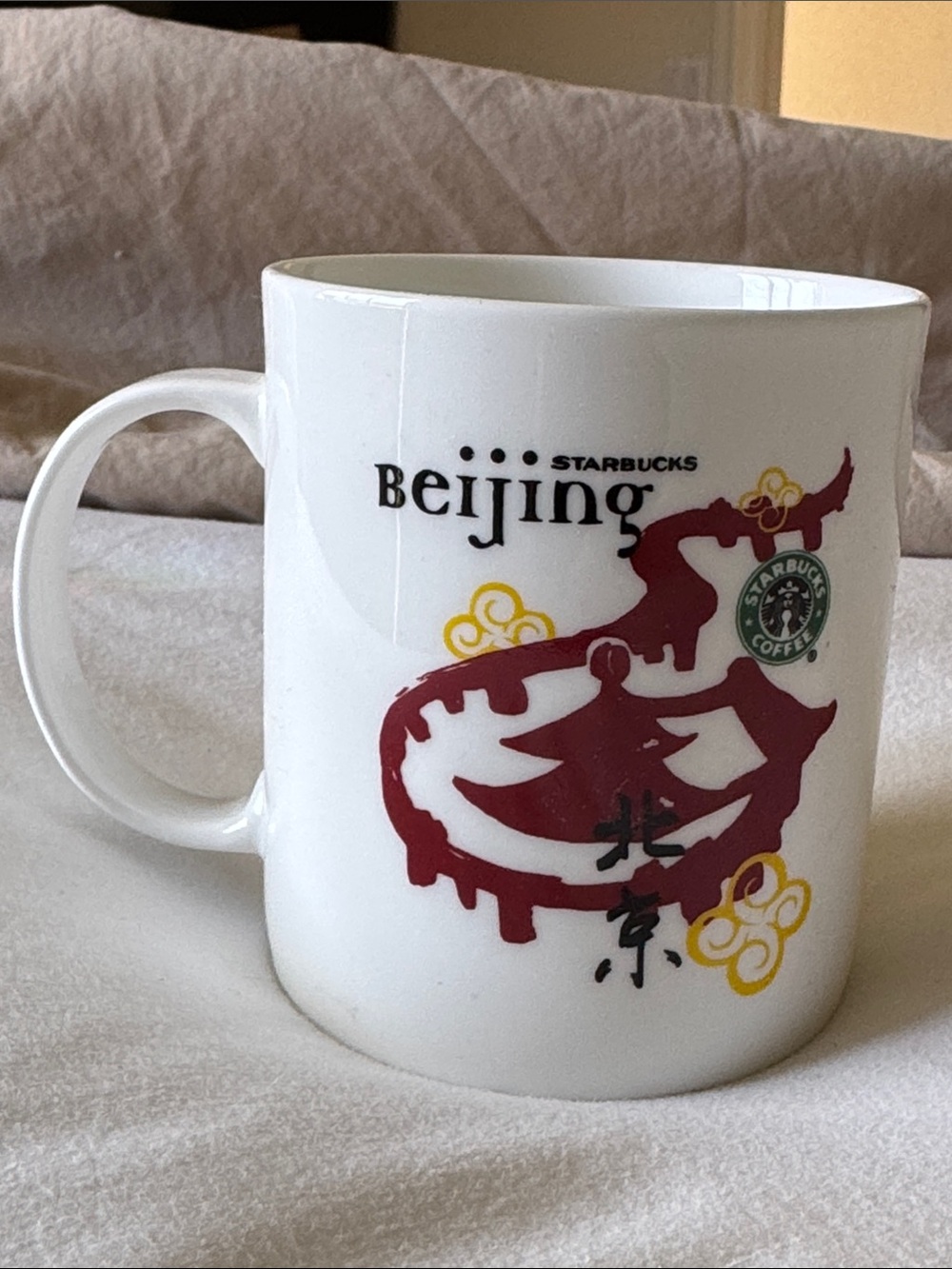 STARBUCKS BEIJING RED DRAGON DESTINATION MUG 12 OZ